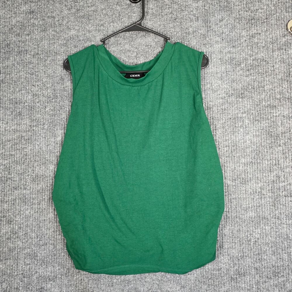 Cider Green Sleeveless Top 4XL Ruched Side Tank Blouse Plus Size Womens